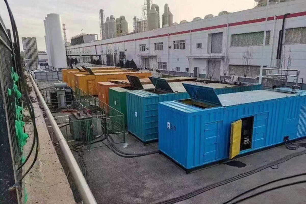 宁陵发电机租赁施工现场